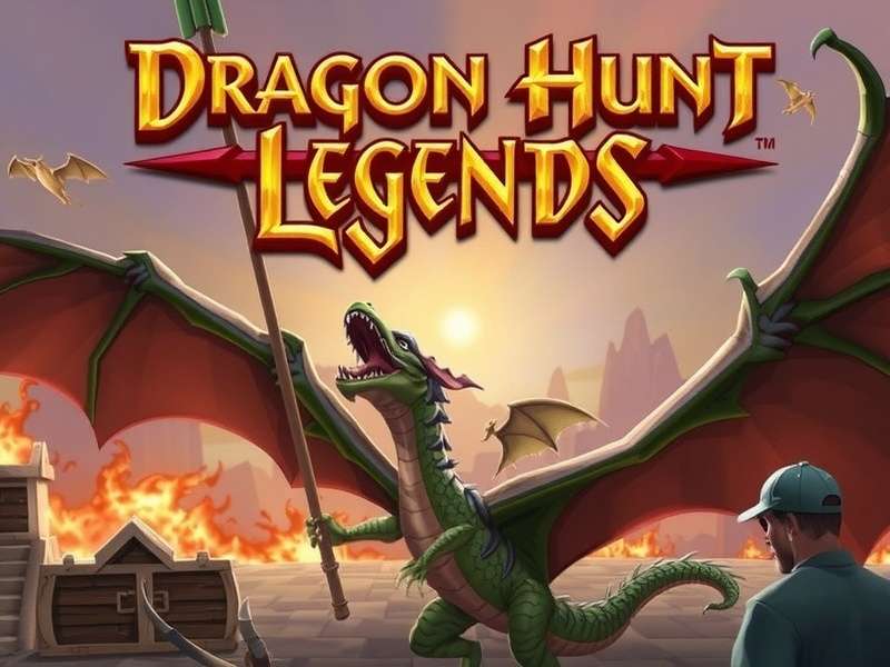 Game screenshot showing the three hunter classes in action against a massive dragon